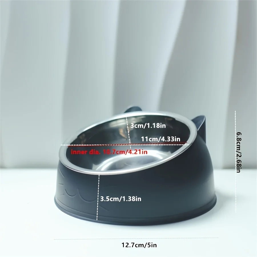 Plato Ergonómico JYS: Comedero Elevado con Protección Cervical para Gatos